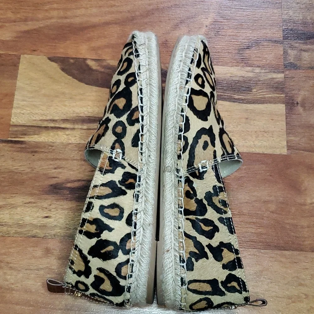 Sam Edelman Khloe Calf Hair Espadrille Leopard Print Leather 8.5
